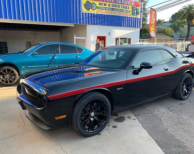 Dodge Challenger with Hellcat Replica Wheels and Atlas Tires